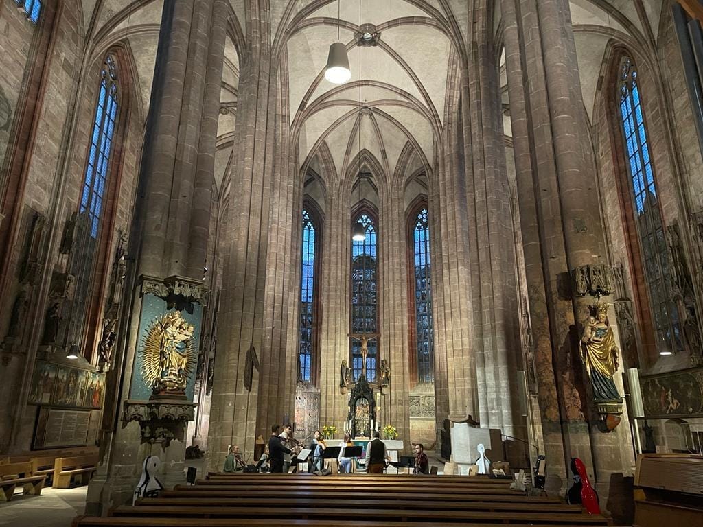 Streicher des Jungen Kammerorchesters Ostbayern bei der Probe in Nürnberg, September 2022